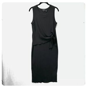Theory Dorotea Cotton Tie Midi Tank Dress, Women's Size s black